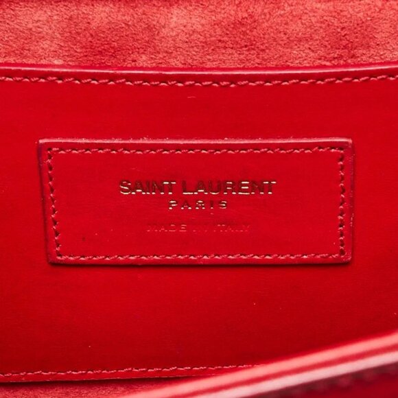 Yves Saint Laurent Red Leather Monogram Medium Kate Tassel Bag - Picture 8 of 11